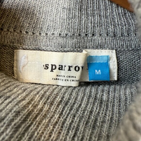 Anthropologie Sparrow Bell Sleeve Wool Turtleneck Sweater Pullover Womens M Gray - Picture 8 of 12